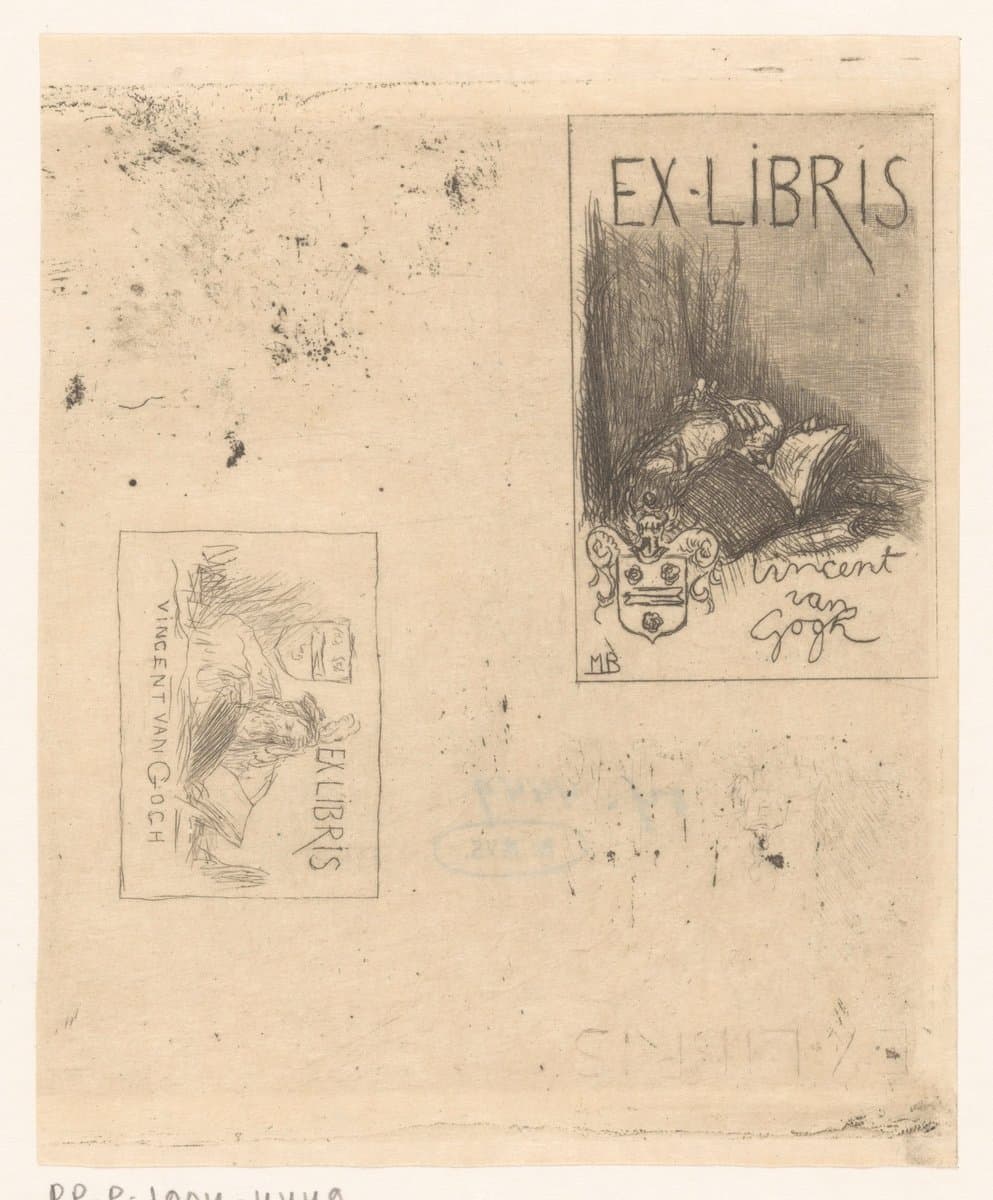 Twee ex librissen voor Vincent van Gogh