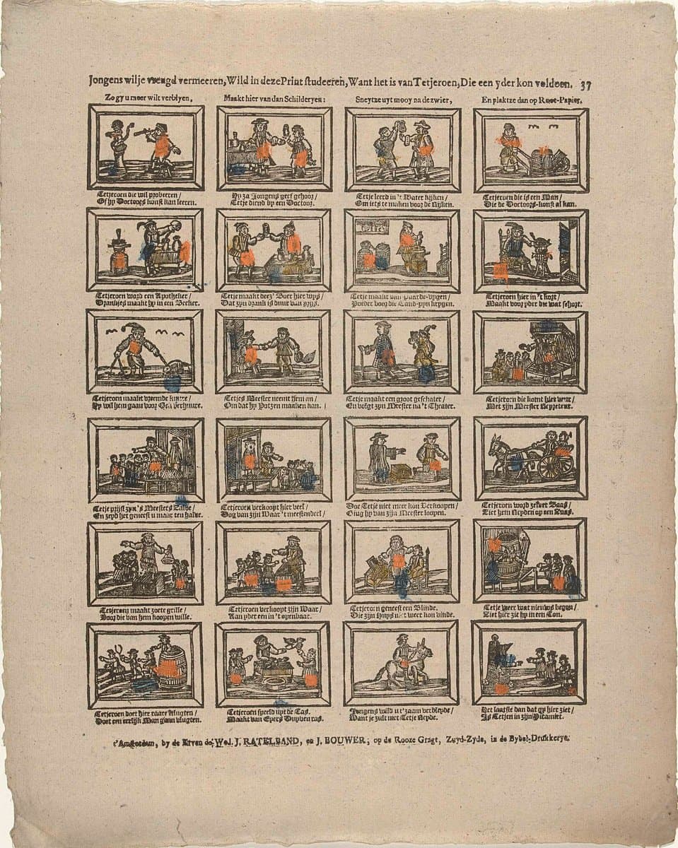 Jongens wil je vreugd vermeeren, Wild in deze print studeeren, Want het is van Tetjeroen, Die een yder kon voldoen
